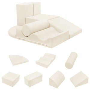 English Elm 7-piece Foam Toddler Climbing Play Set with Modular Blocks for Active Indoor Fun Beige N710P325522K