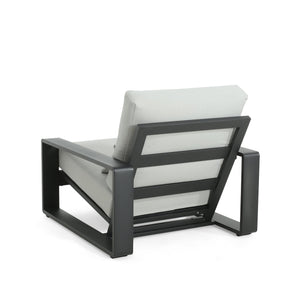 English Elm Christopher Knight Home® - La Plata Aluminum Lounge Chair - Modern Ergonomic Design With Grey Cushion For Indoor/Outdoor Comfort N775P211257B