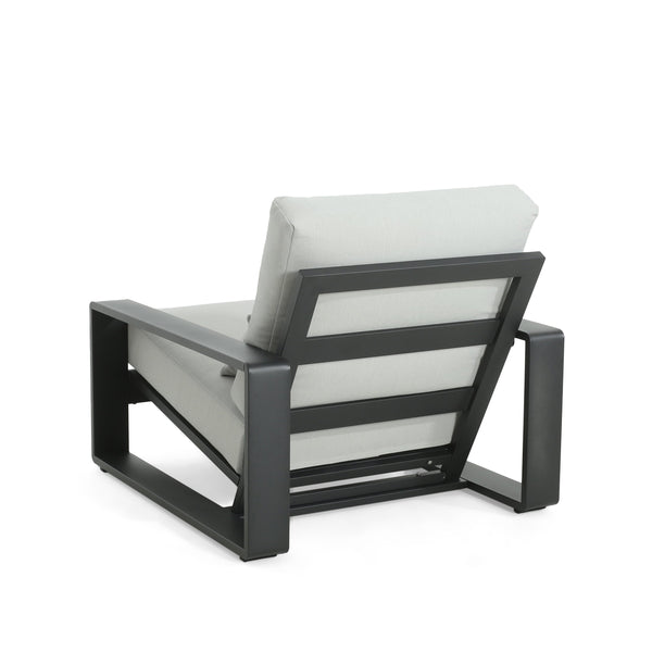 English Elm Christopher Knight Home® - La Plata Lounge Chairs Set Of 2 - Modern Aluminum Frame With Grey Cushions For Indoor/Outdoor Comfort N775P211257B-S2
