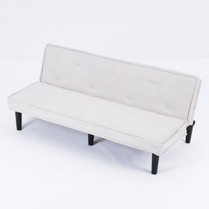 English Elm This 66-inch corduroy sofa bed with button-back design, sturdy wood frame, comfy sponge cushions, 500lb capacity Beige W3371P311447