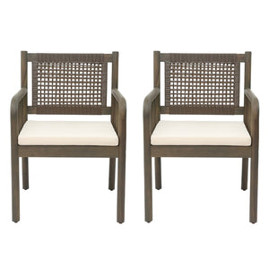 English Elm Stacking Outdoor Wicker Armchair Aluminum Frame Patio Dining Seat Weather Resistant N776P346165G