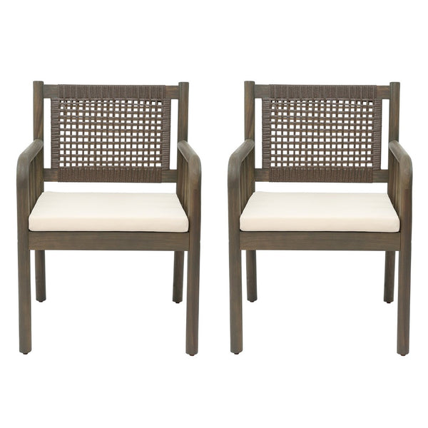 English Elm Stacking Outdoor Wicker Armchair Aluminum Frame Patio Dining Seat Weather Resistant N776P346165G