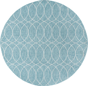 Unique Loom Outdoor Trellis Gitter Machine Made Trellis Rug Light Aqua, Ivory 10' 0" x 10' 0"