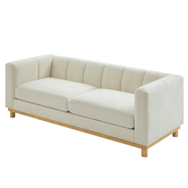 English Elm Modern Chenille Loveseat with Pocket Spring Support for Apartment Living Rooms N763S000070A