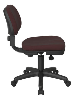 OSP Home Furnishings Basic Task Chair with Pneumatic Height Adjustment Sculpted Seat and Lumbar Support Burgundy SC117-227