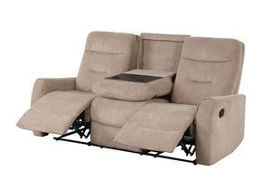 English Elm Paterson Microsuede Velvet Reclining Sofa with Console and Cup Holders for Media Rooms B078P497900