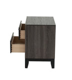 English Elm Bedroom Furniture Rustic Grey Oak Simple 1 Piece Nightstand 2-Drawers Bed Side Table Solidwood