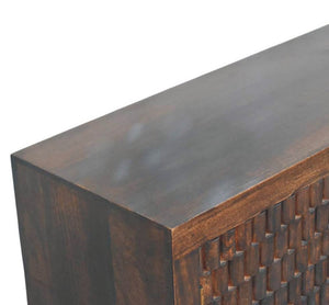 English Elm Solid Wood Arno Chest - Elegant Mocha Tone, 3 Spacious Drawers, Perfect For Stylish Storage Solutions B182P372175-GIGA