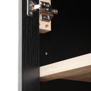 English Elm K&K 71" Arched Kitchen Pantry Cabinet with Glass Doors, Adjustable Shelves, Soft-Close Drawers Black N707P288972B