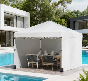 English Elm Height Adjustable Pop up Gazebo with Uv Oxford Canopy Three Sidewalls and Carry Bag T3971P426260
