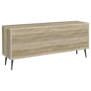 English Elm Greta Scandinavian 2-Door Accent Cabinet in Distressed Pine with Gray Legs, Drawers & Adjustable Shelves B062P358335