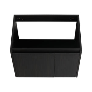 English Elm 24 Inch Bathroom Cabinet Resin Sink Vanity with Soft-Close Doors, Beveled Handle, Water-Resistant Finish Black Chestnut W999P228747