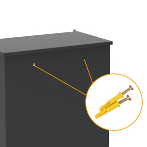 English Elm 73'' Premium Steel Tool Storage Cabinet Slate - Wall-Mountable 73" Vertical Organizer with Pegboard, Shelves, Rods W3387P351629