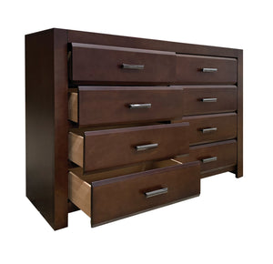 English Elm Oberreit 8-Drawer Walnut Finish Dresser with Felt-Lined Top Drawer, Smooth Glide, Timeless Craftsmanship B2726P261242