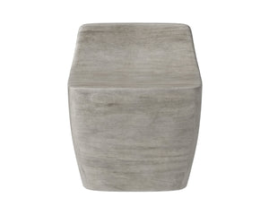 Sunpan Ledger Stool - Contemporary Sculpted Design in Sealed Concrete for Indoor and Covered Outdoor Spaces Ash Grey Wood Look