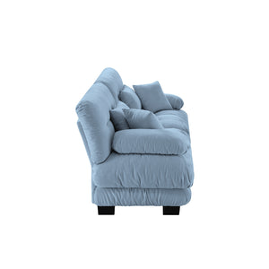 English Elm Cloud 2-Seater Chenille Sofa – Cozy Vintage Charm With Lumbar & Throw Pillows For Stylish Comfort W714S01079