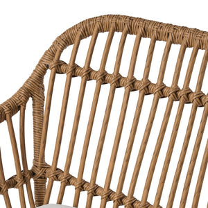 English Elm Rodney Polyethylene Rattan Accent Chair Set Woven Over Steel Frame for Modern Living 65036.00LBRN