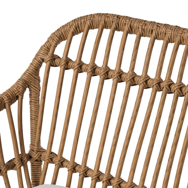 English Elm Rodney Polyethylene Rattan Accent Chair Set Woven Over Steel Frame for Modern Living 65036.00LBRN