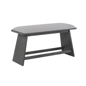 English Elm Jasmine Upholstered Grey Bar Bench with Tapered Solid Wood Legs — Contemporary Bar Seating Design B201P409516