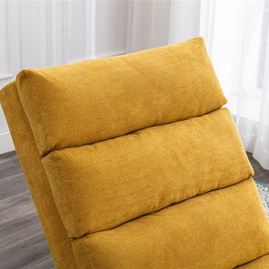 English Elm Linen Ergonomic Massage Chaise Lounge with Remote Control, 140° Recline, Foam Cushion Comfort and Sturdy Frame Mustard W39539621