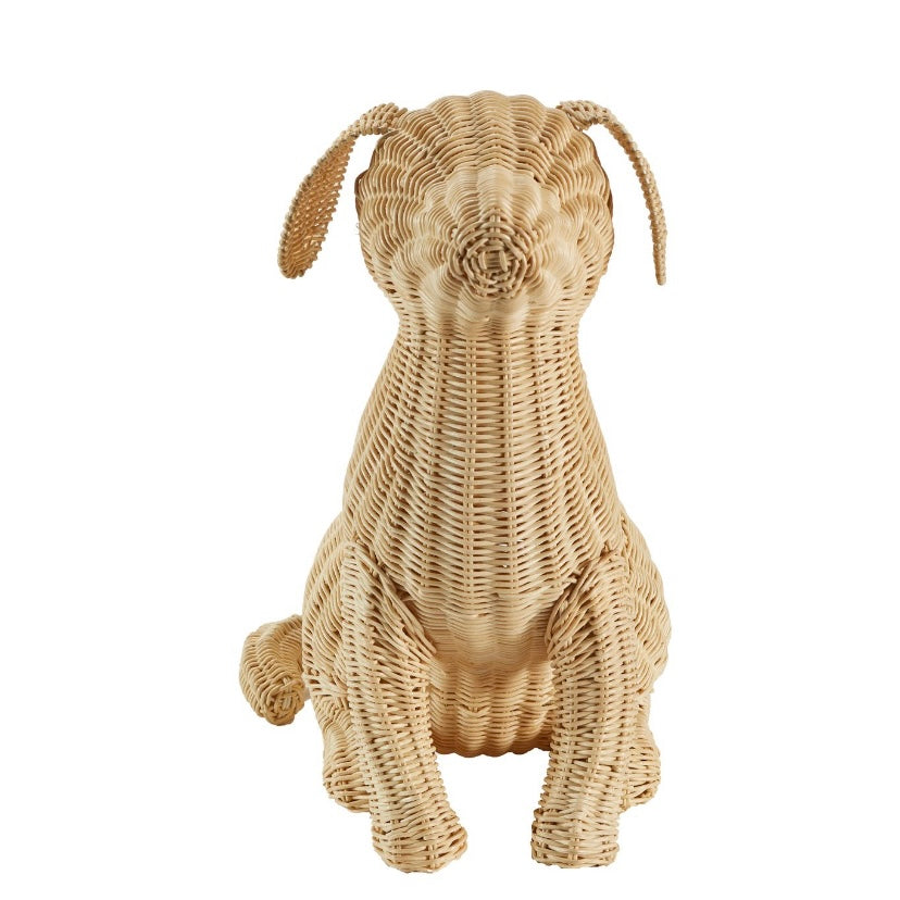 Chelsea House Potcake Hand‑Woven Rattan Dog Sculpture By Amanda Lindroth — Caribbean Charm, 15" H, Coastal DéCor 46337910