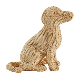Chelsea House Potcake Hand‑Woven Rattan Dog Sculpture By Amanda Lindroth — Caribbean Charm, 15" H, Coastal DéCor 46337910