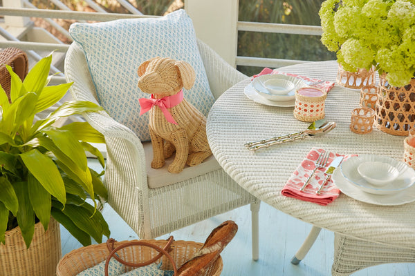 Chelsea House Potcake Hand‑Woven Rattan Dog Sculpture By Amanda Lindroth — Caribbean Charm, 15" H, Coastal DéCor 46337910