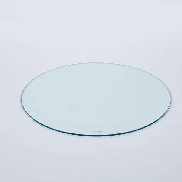 English Elm Tempered Glass Round Table Top 80cm Clear Surface for Coffee or Dining Bases W234P192017