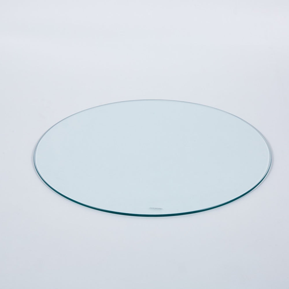 English Elm Tempered Glass Square Tabletop 90cm Clear Contemporary Surface for Dining or Office W234P192019