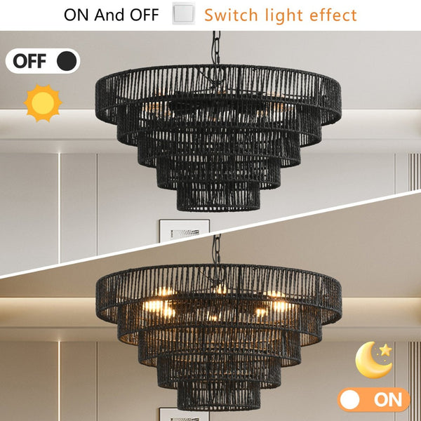 English Elm Modern Marble Resin Ring Pendant Warm Led Glow for Dining Rooms and Kitchen Islands W2312P415967