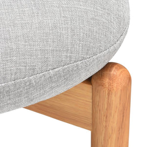 English Elm Modern Linen Upholstered Dining Chair Set Solid Wood Cross Base Removable Back Light Gray T3623P465995