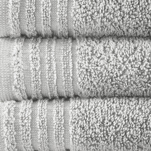JLA Home 510 Design - 100% Cotton zero-twist 12-piece towel set — quick-dry, ultra-absorbent bath, hand & washcloths, OEKO-TEX certified Silver 5DS73-0261