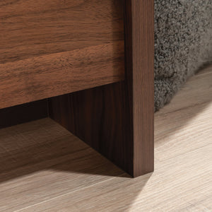English Elm Bookcase, Medium Brown Engineered Wood With Adjustable Shelves & Dual-Purpose Footboard Design B356P402602