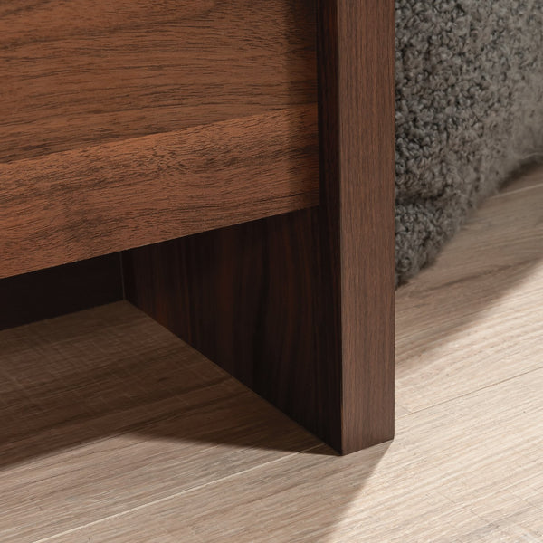English Elm Bookcase, Medium Brown Engineered Wood With Adjustable Shelves & Dual-Purpose Footboard Design B356P402602