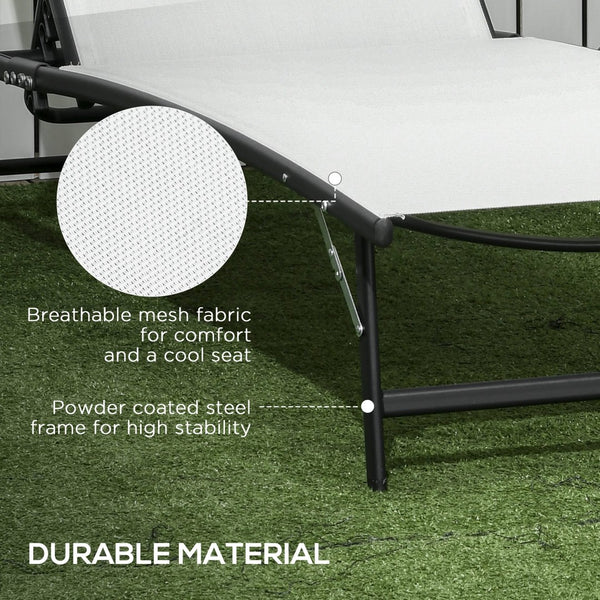 English Elm Outsunny 2-Piece Outdoor Chaise Lounge Set With Wheels, 5 Adjustable Positions For Ultimate Comfort P1 W2225P200361-GIGA