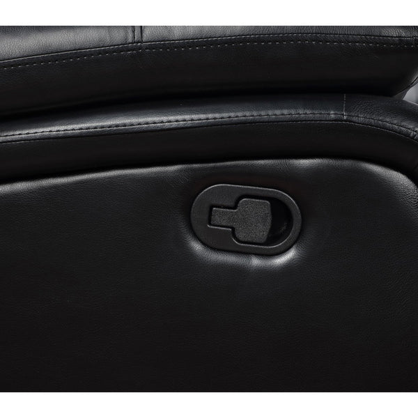 English Elm Elodie Motion Reclining Sofa In Black Faux Leather – Modern Comfort With Dual Recliners & Chic Design B062P354074