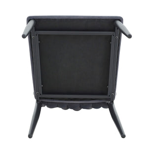 English Elm Elegant Velvet Tufted High Back Dining Chair with Tapered Metal Legs for Modern Rooms W3875P401461