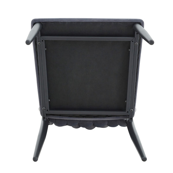 English Elm Elegant Velvet Tufted High Back Dining Chair with Tapered Metal Legs for Modern Rooms W3875P401461
