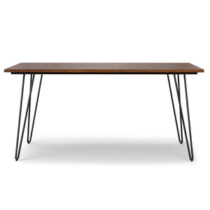 English Elm Hunter Dining Table - 66"x40" Walnut Veneer Top, Black Hairpin Legs, Handcrafted Industrial Style Durable Elegant B136P266898