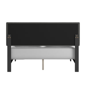 Elowen Boucle Platform Bed with Led Lighting and Channel Tufted Upholstered Headboard