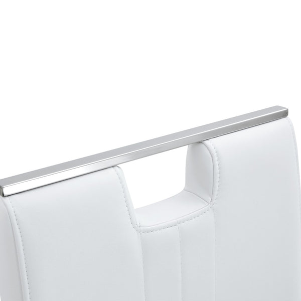English Elm Set of 2 Gloss Pu Bow-back Dining Chairs with Ergonomic Curved Support for Modern Lofts White W1512P491841