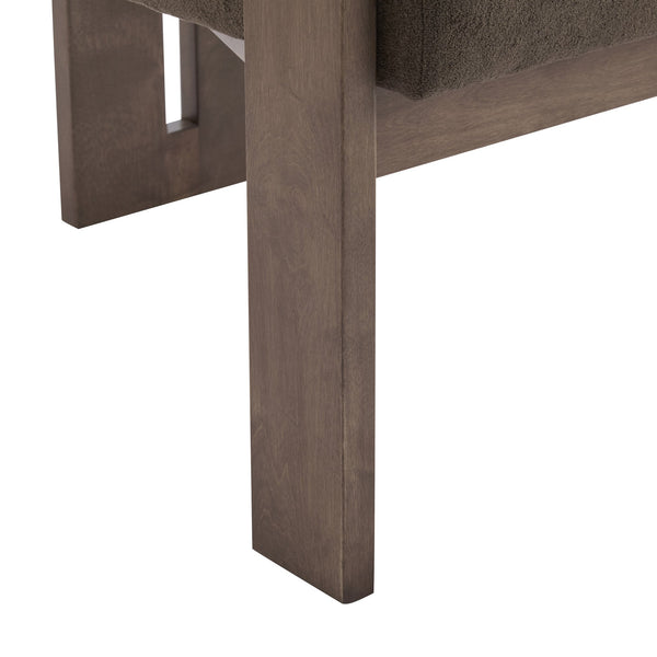 English Elm Christopher Knight Home® - Modern Upholstered Round Arm Accent Chair with Velvet Finish, Elegant Curved Back and Three Legs Design Dark Brown,Walnut 30.5 L x 29 W x 14.5 H N776P216194D