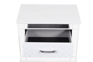 English Elm Livorno Silver Champagne Nightstand with Felted Top Drawer, Full-Extension Slides, 27"H x 27"W B078P286353