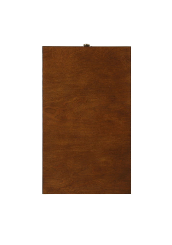 English Elm Bertie Walnut Finish Accent Table with Drawer & Open Shelf, Tapered Wooden Legs, Durable Design B2726P404287