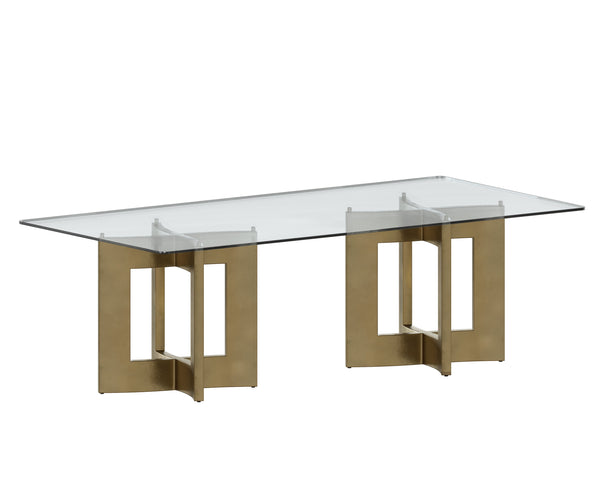 Sunpan Glass Dining Table Top - Elegant Rectangular Clear Tempered Design For Stylish Dining Spaces  Glass 108667