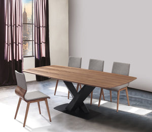 English Elm Robin Mid-century Upholstered Dining Chairs with Tapered Walnut Legs Set of 2 B2736P464880