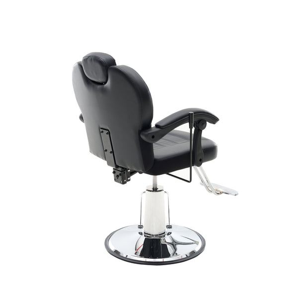 English Elm 102°-140° Heavy Duty Reclining Barber Chair with Hydraulic Pump, 360° Swivel, PU Leather, Stable Anti-Slip Base for Busy Salons and Stylists W2069P290382