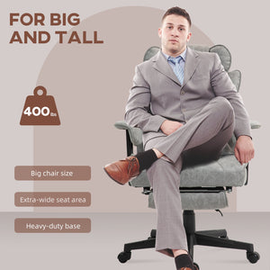 English Elm Homcom Big & Tall Executive Office Chair With Foot Rest, Ergonomic Lumbar Support & Plush Comfort W2225P250012