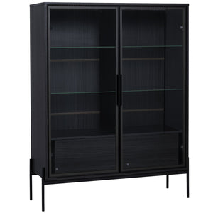 English Elm 51.2'' Freestanding Display Cabinet With Led Lighting & Adjustable Shelves - Modern Storage Solution For Home & Office N845P261794B