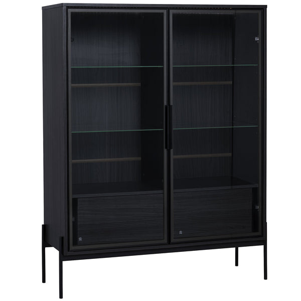 English Elm 51.2'' Freestanding Display Cabinet With Led Lighting & Adjustable Shelves - Modern Storage Solution For Home & Office N845P261794B